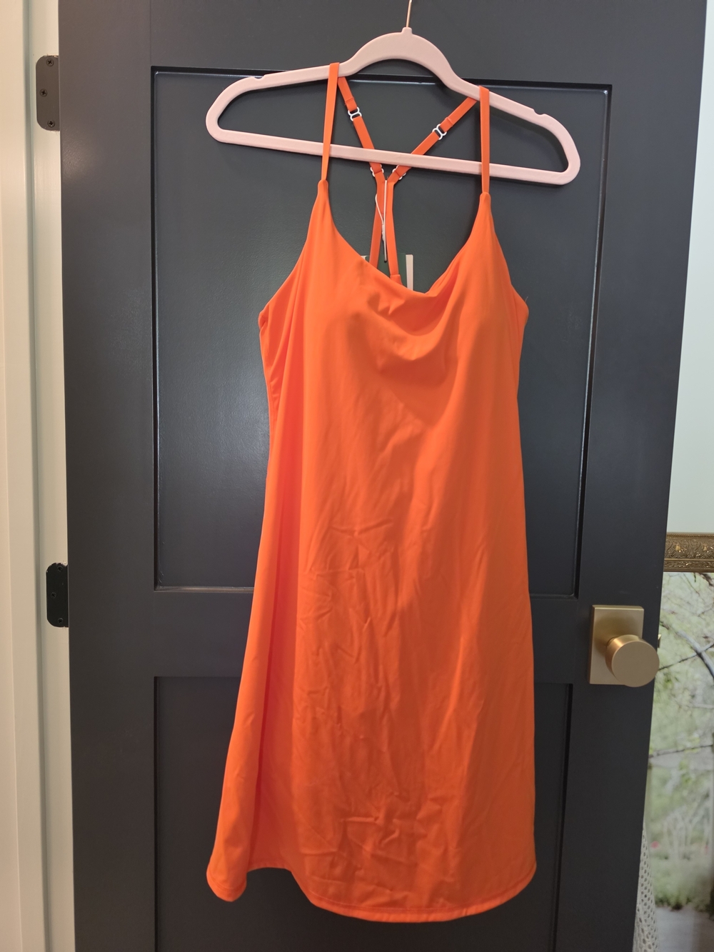 Halara Orange Softlyzero Athletic Dress With Built In Shorts